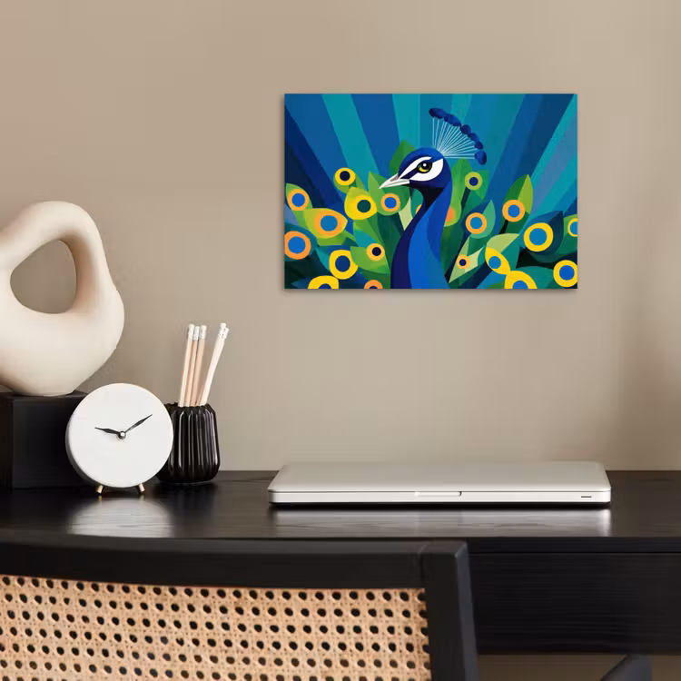 Poster - Pauw - Cirkels - Blauw — 2