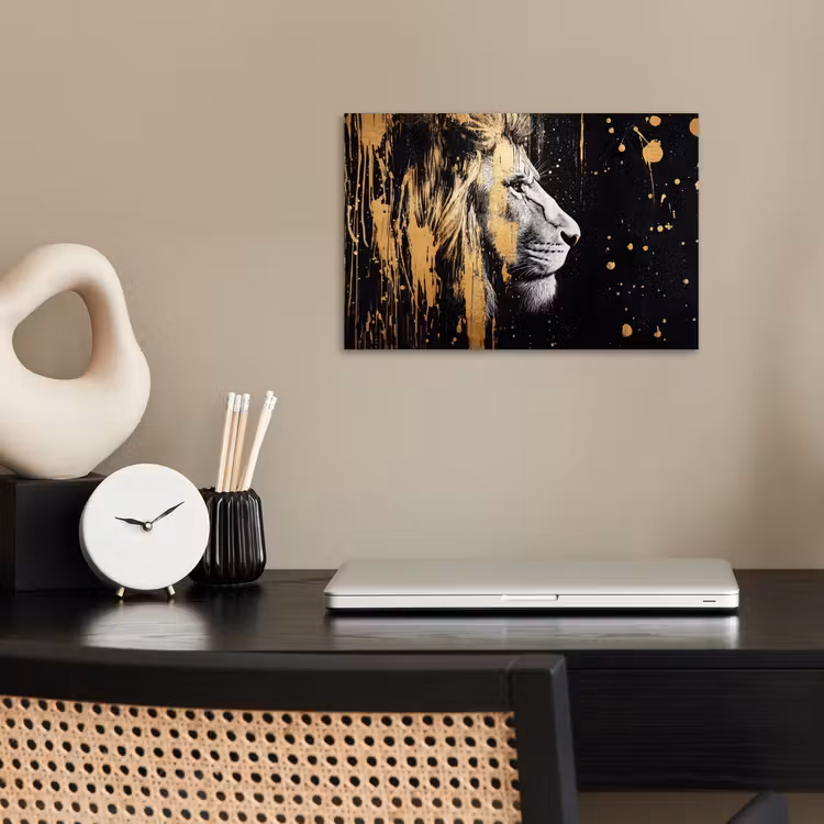 Poster - Portret - Leeuw - Abstract - Goud — 2