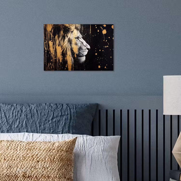 Poster - Portret - Leeuw - Abstract - Goud — 3