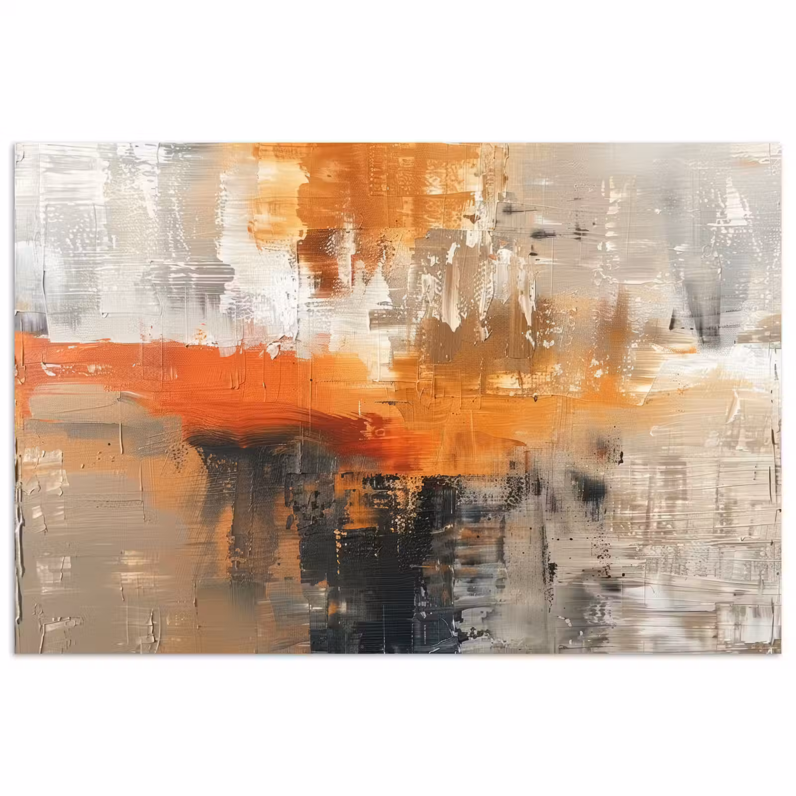 Poster - Moderne kunst - Abstract - Goud - Grijs — 1