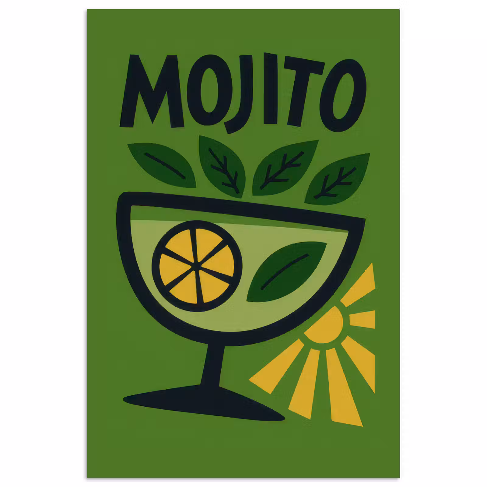 Poster - Mojito - Cocktail - Citroen - Groen — 1
