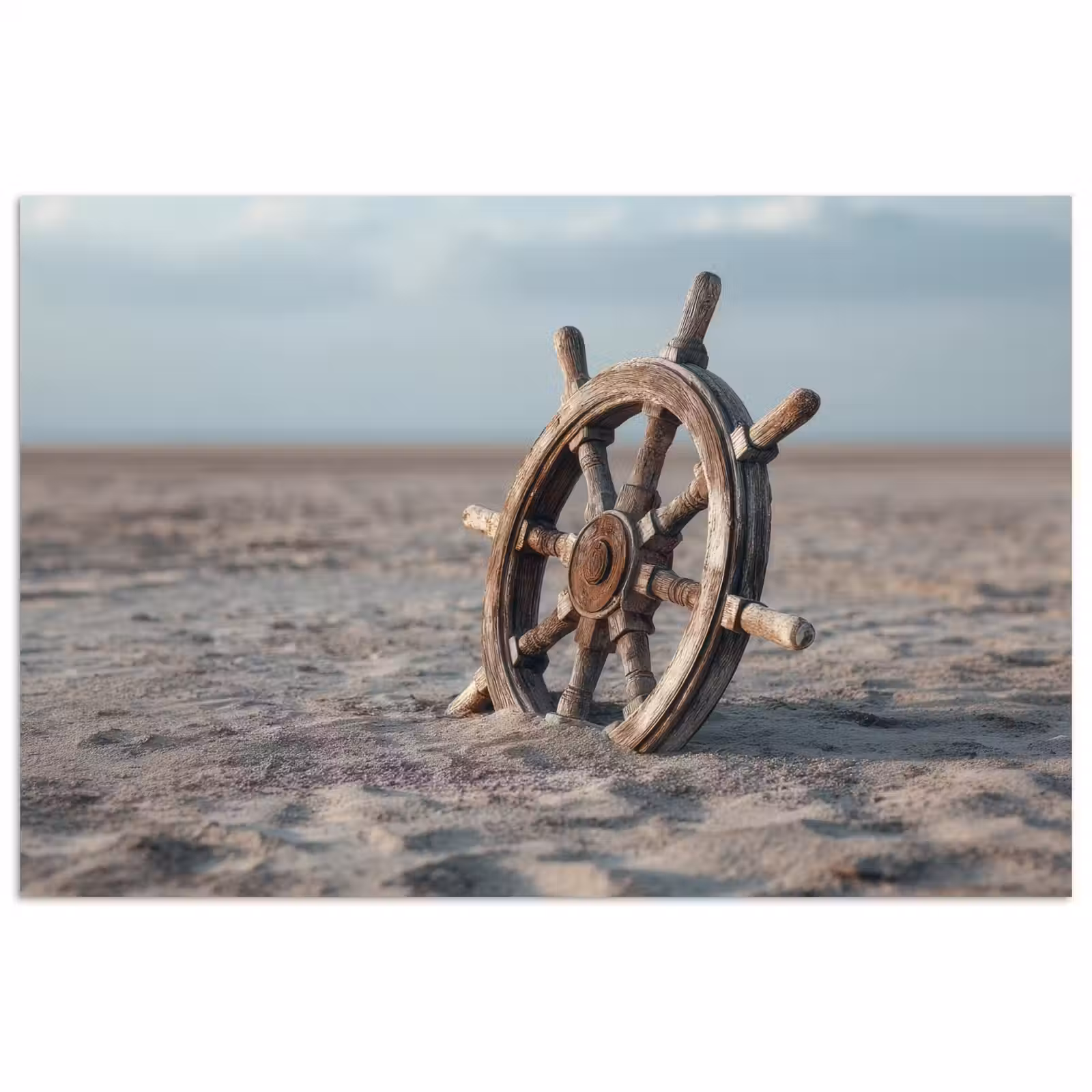 Poster - Scheepsstuur - Hout - Bruin - Zand — 1