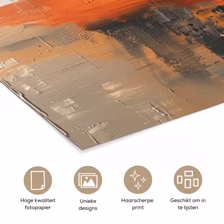 Poster - Moderne kunst - Abstract - Goud - Grijs — 5
