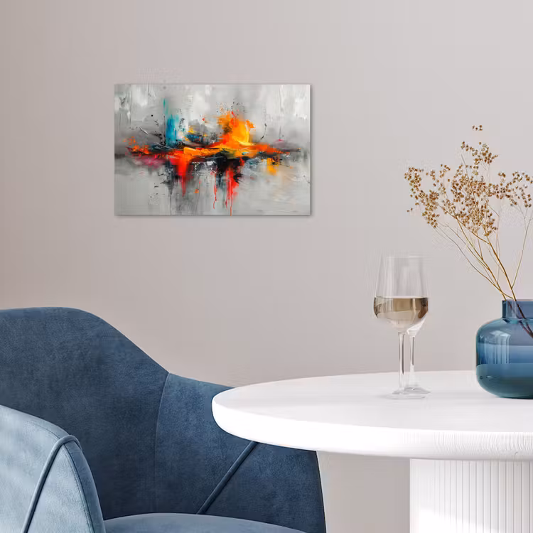 Poster - Moderne kunst - Oranje - Grijs - Abstract — 4