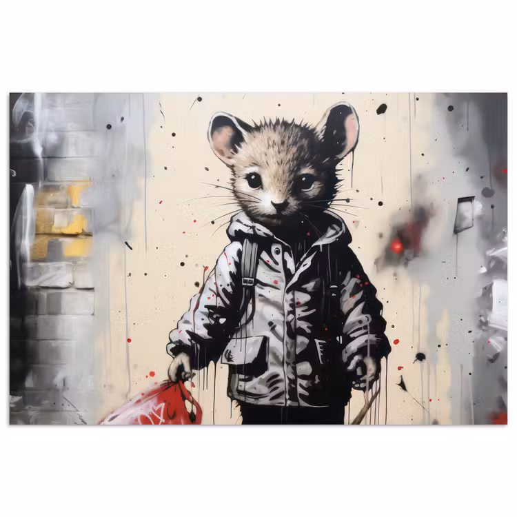 Poster - Muisje - Rood - Graffiti — 1