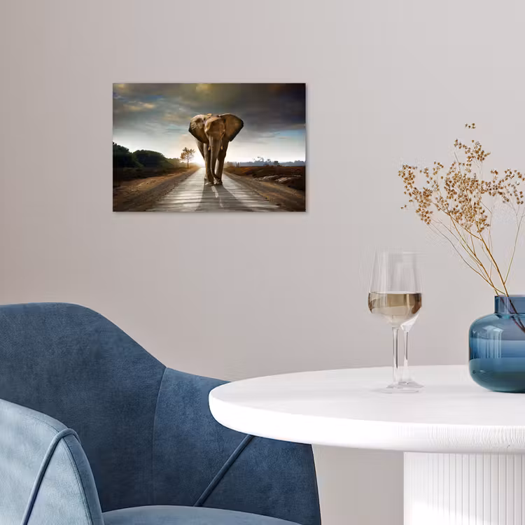 Poster - Olifant - Weg - Dieren - Zonsondergang - Landschap — 4