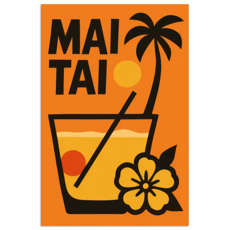Poster - Palmboom - Bloem - Art - Drink — 1