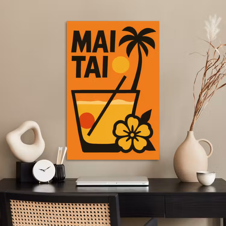 Poster - Palmboom - Bloem - Art - Drink — 2
