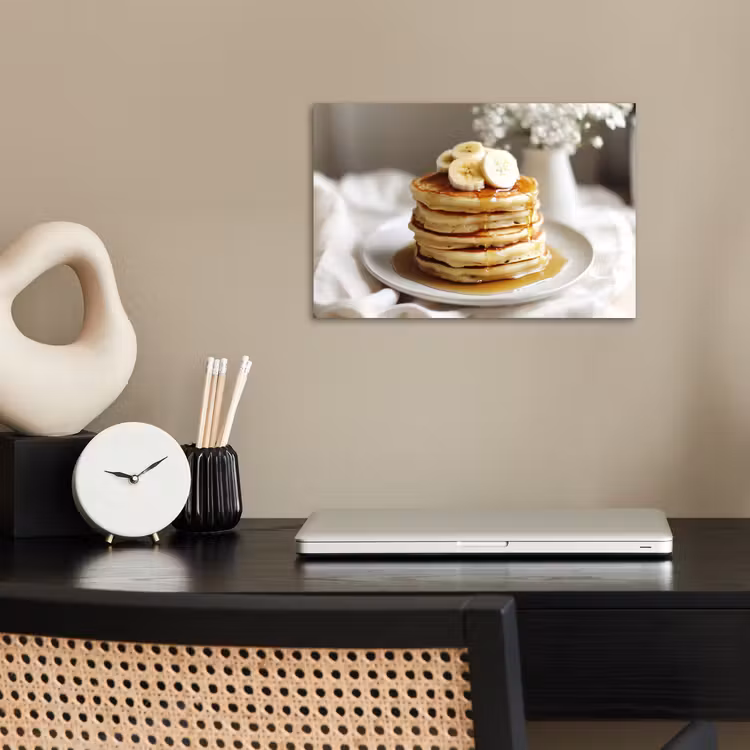 Poster - Pannenkoeken - Banaan - Siroop - Wit - Beige — 2