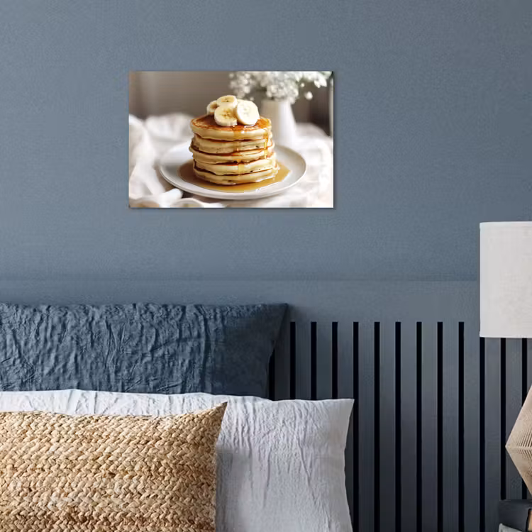 Poster - Pannenkoeken - Banaan - Siroop - Wit - Beige — 3