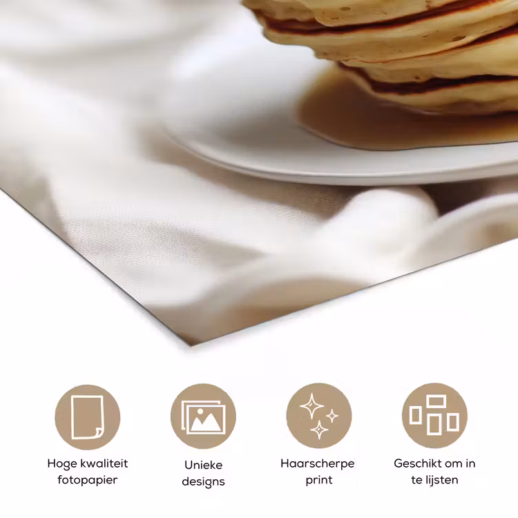 Poster - Pannenkoeken - Banaan - Siroop - Wit - Beige — 5