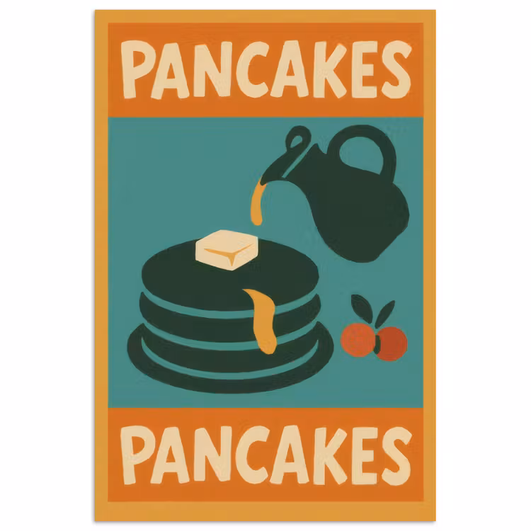 Poster - Pannenkoeken - Siroop - Illustratie - Oranje — 1