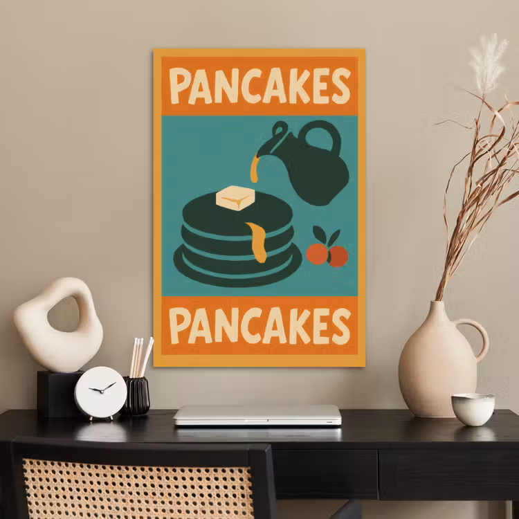 Poster - Pannenkoeken - Siroop - Illustratie - Oranje — 2