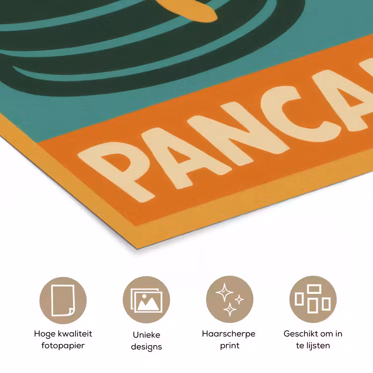 Poster - Pannenkoeken - Siroop - Illustratie - Oranje — 5