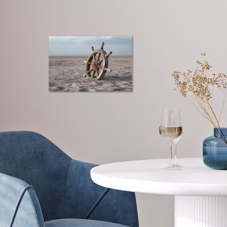 Poster - Scheepsstuur - Hout - Bruin - Zand — 4