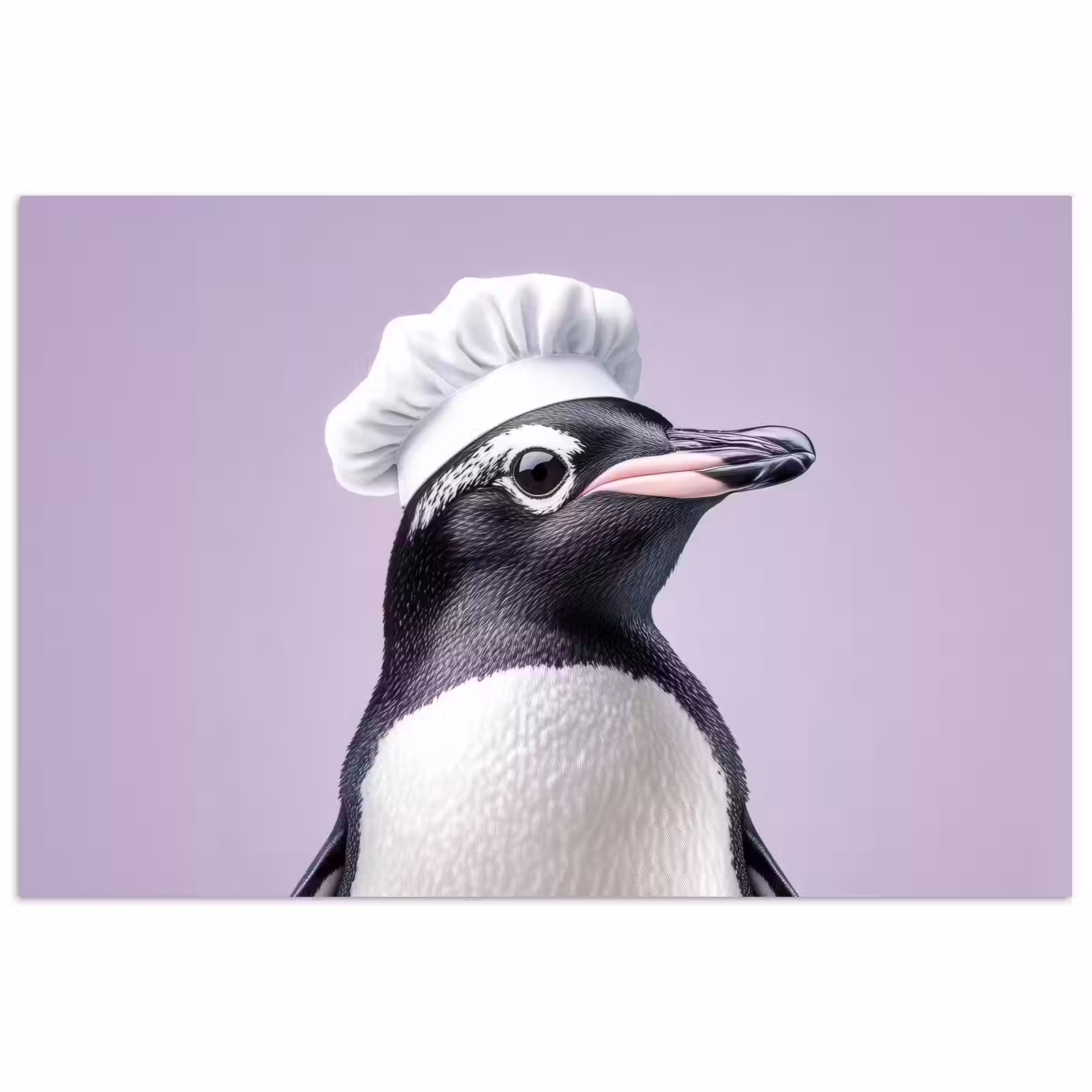 Poster - Pinguïn - Koksmuts - Lief - Paars — 1