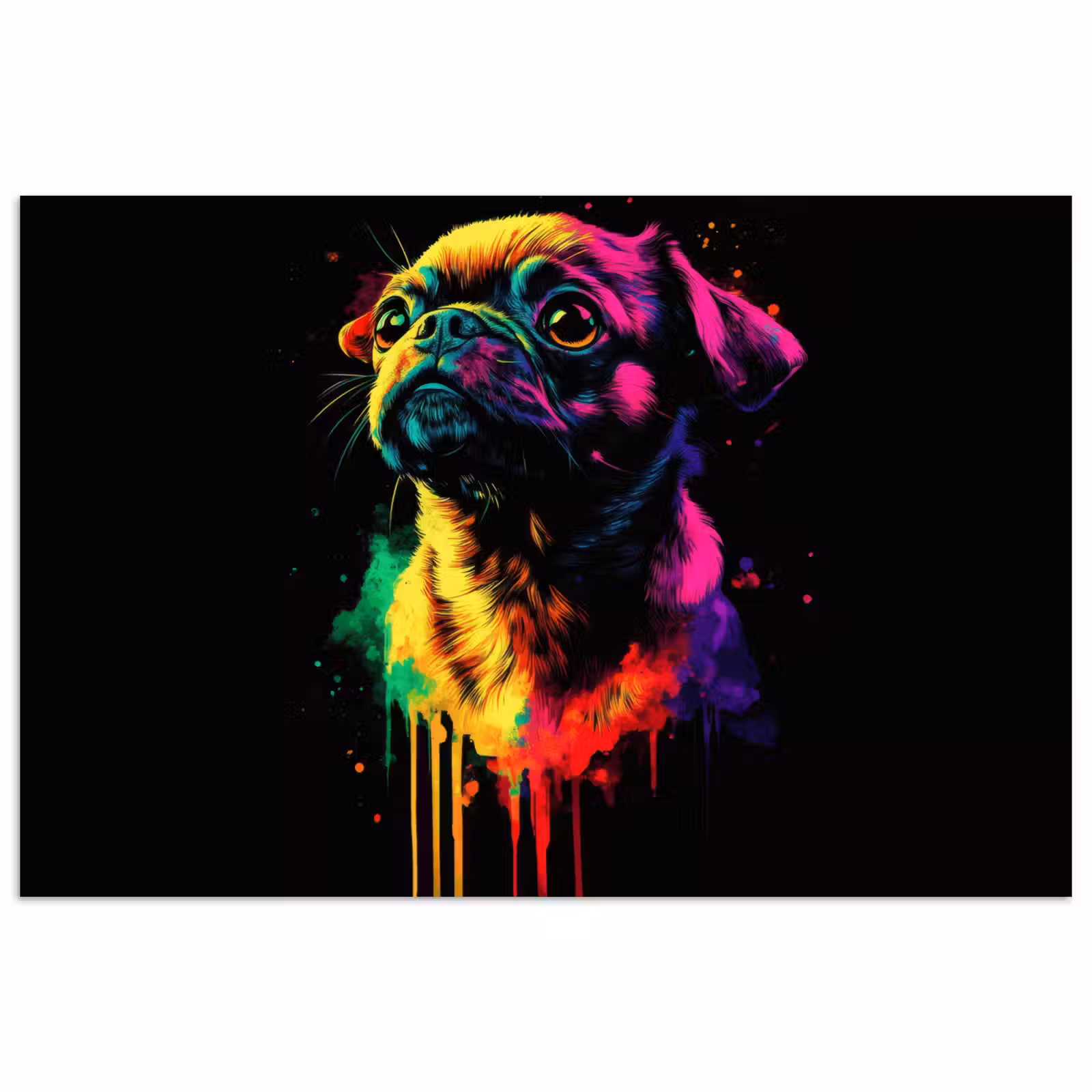 Poster - Puck - Hond - Verf - Kleuren — 1