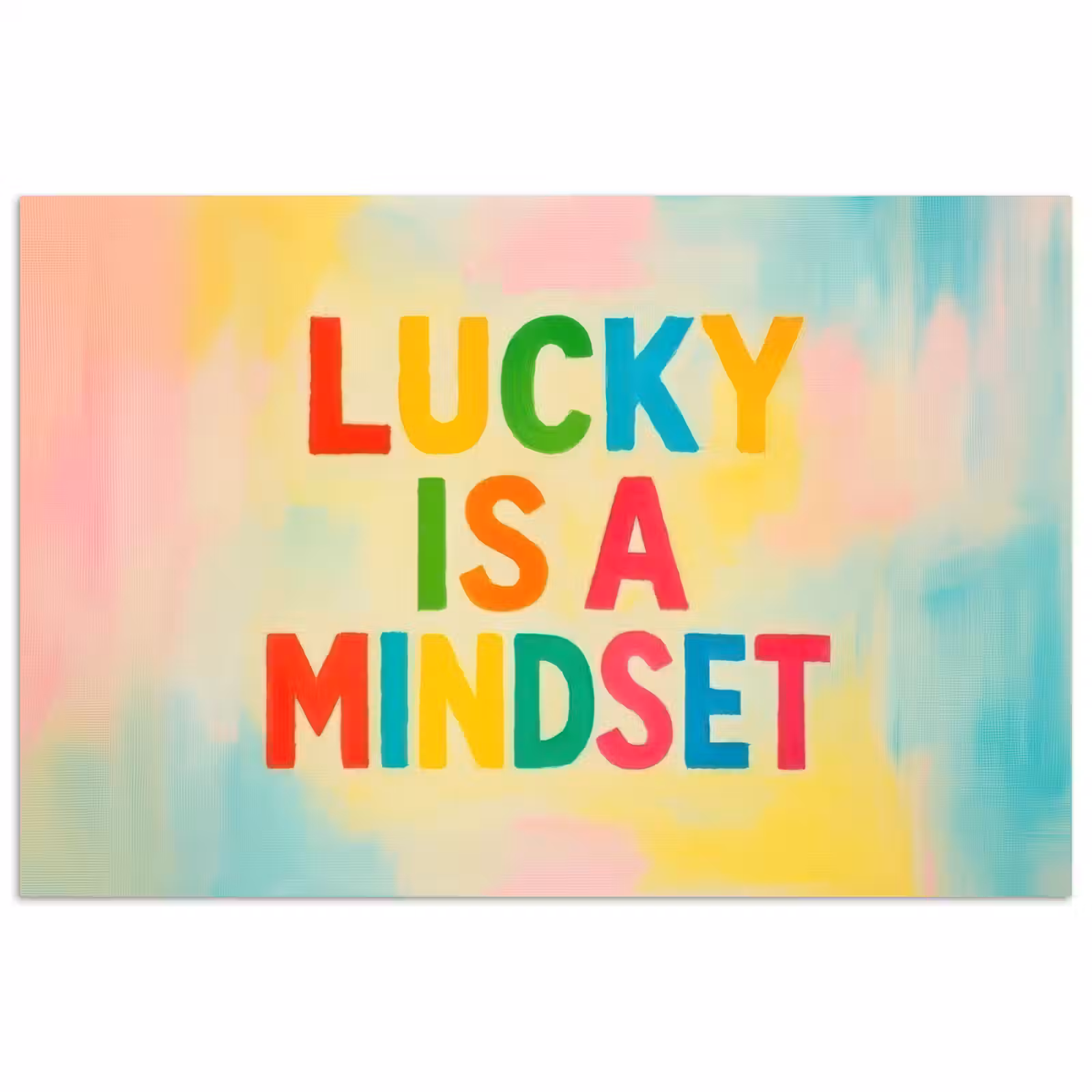 Poster - Quote - Lucky - Regenboogkleuren — 1