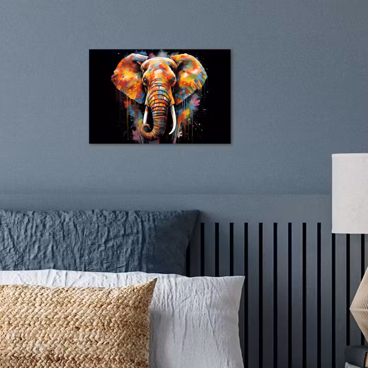 Poster - Olifant - Graffiti - Zwart - Dieren - Kleuren — 3