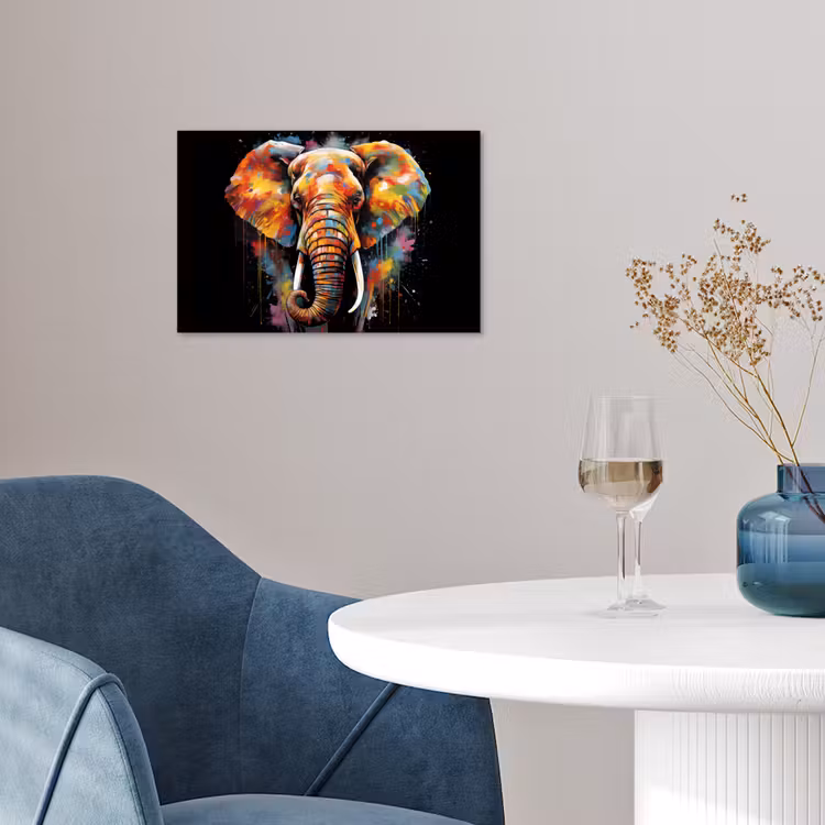Poster - Olifant - Graffiti - Zwart - Dieren - Kleuren — 4
