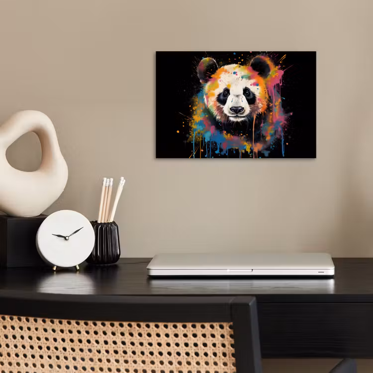 Poster - Panda - Graffiti - Dieren - Zwart - Kleuren — 2