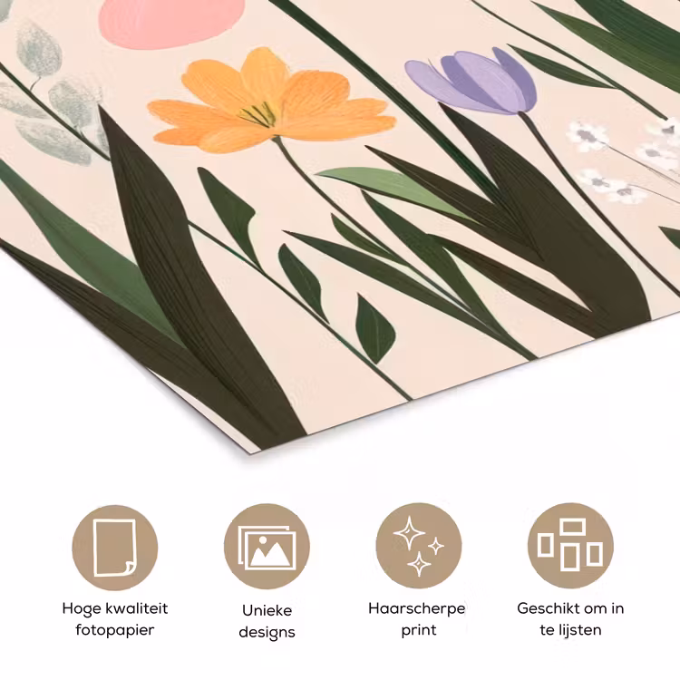 Poster - Pasteltinten - Bloemen - Illustratie — 5