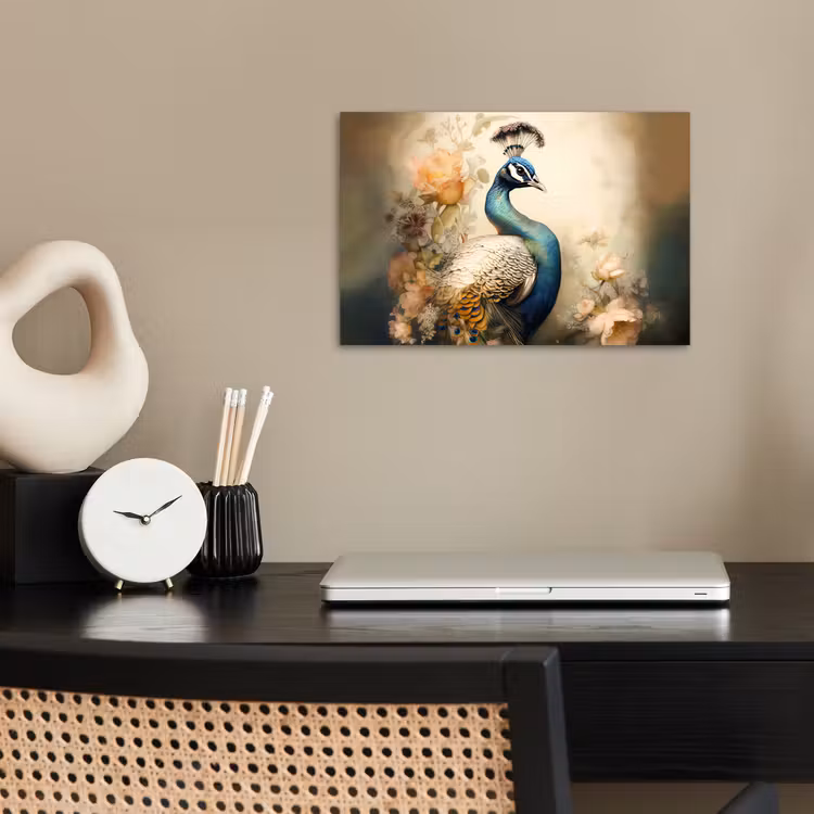 Poster - Pauw - Pauwenveren - Bloemen - Vogels - Botanisch — 2