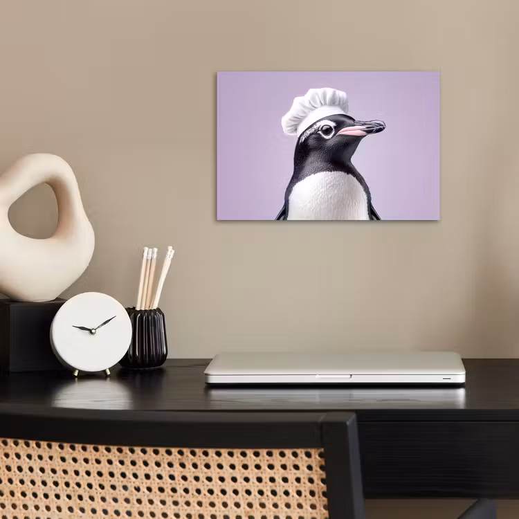 Poster - Pinguïn - Koksmuts - Lief - Paars — 2
