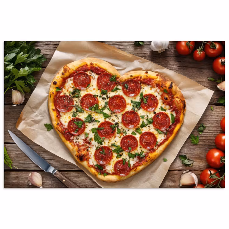 Poster - Pizza - Hart - Pepperoni - Tomaat — 1