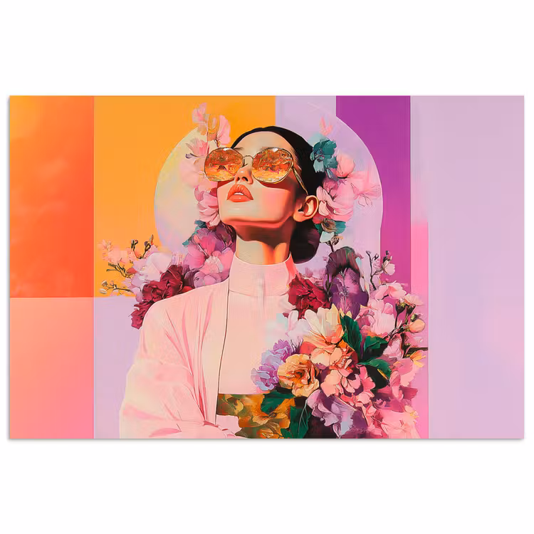 Poster - Portret - Vrouw - Abstract - Bloemen — 1