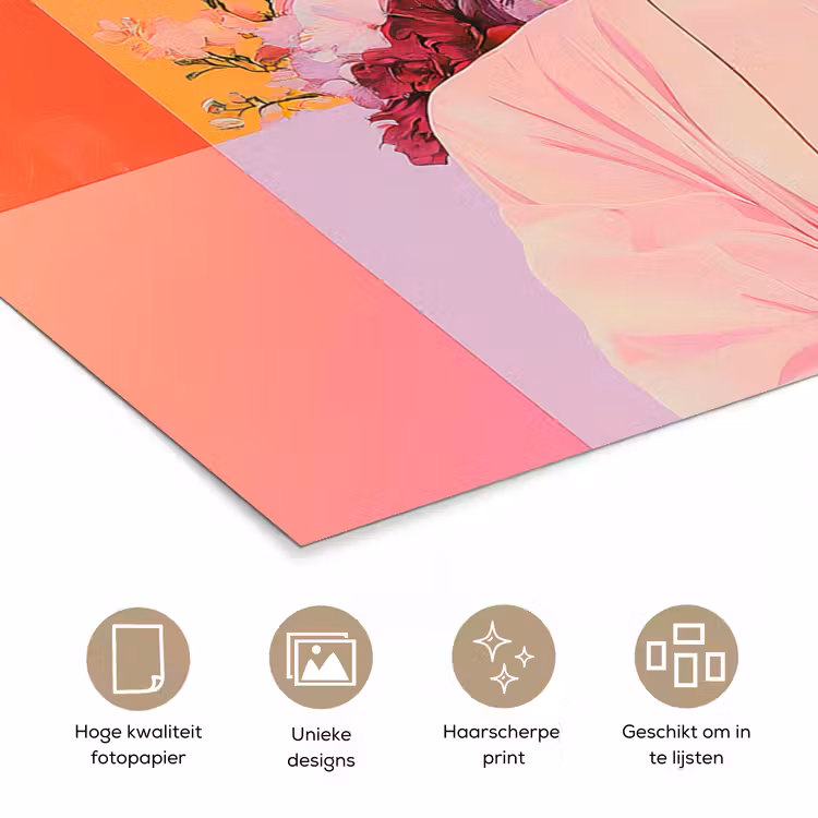 Poster - Portret - Vrouw - Abstract - Bloemen — 5
