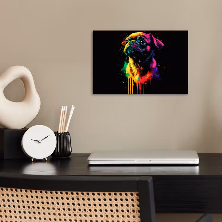 Poster - Puck - Hond - Verf - Kleuren — 2