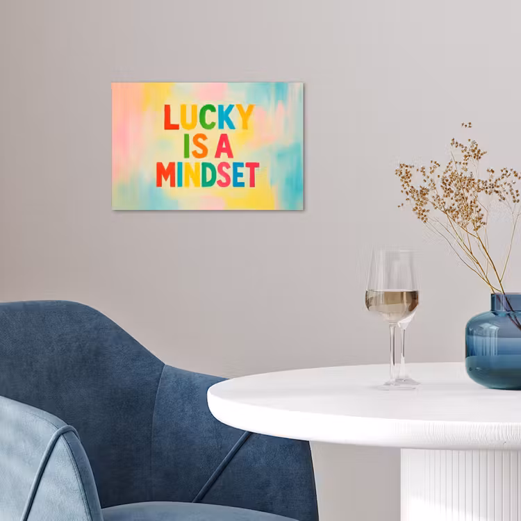 Poster - Quote - Lucky - Regenboogkleuren — 4
