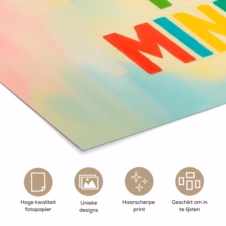 Poster - Quote - Lucky - Regenboogkleuren — 5