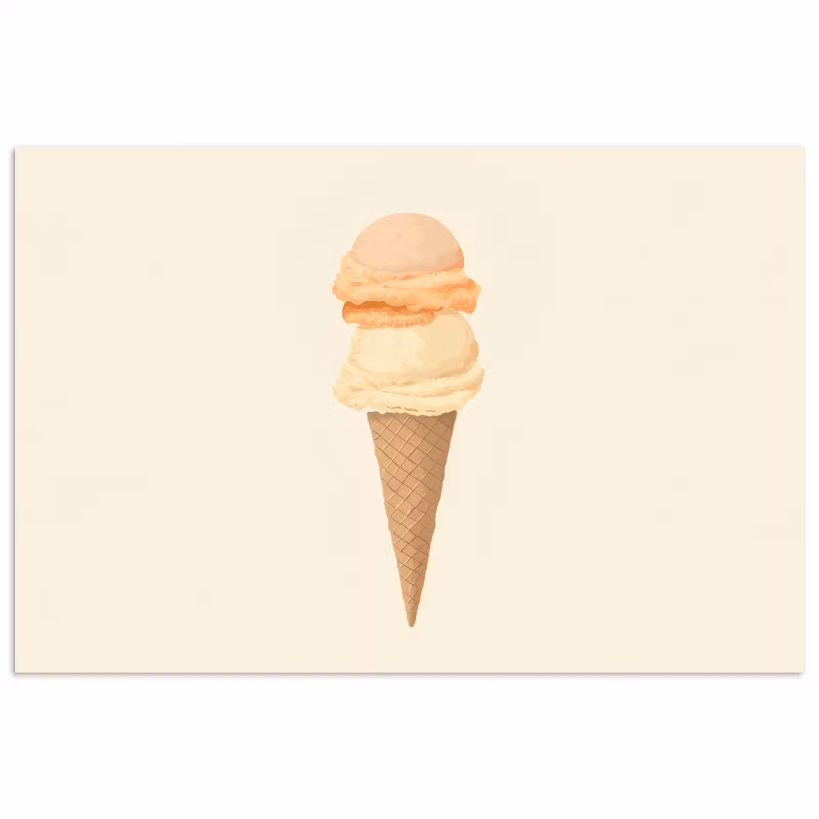 Poster - Minimalistisch - Schepijs - Hoorntje - Beige — 1