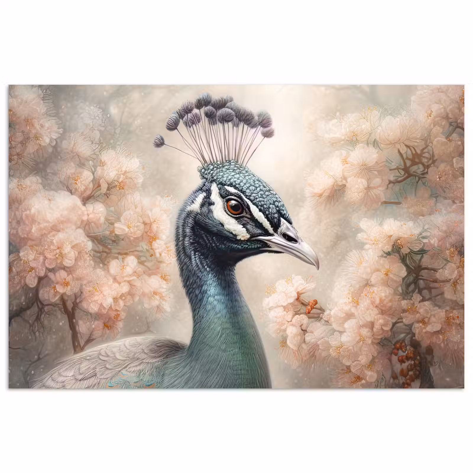 Poster - Pauw - Vogels - Bloemen - Boom - Botanisch — 1