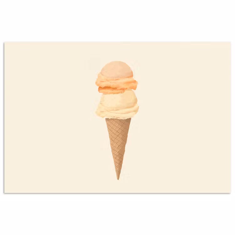Poster - Minimalistisch - Schepijs - Hoorntje - Beige — 1