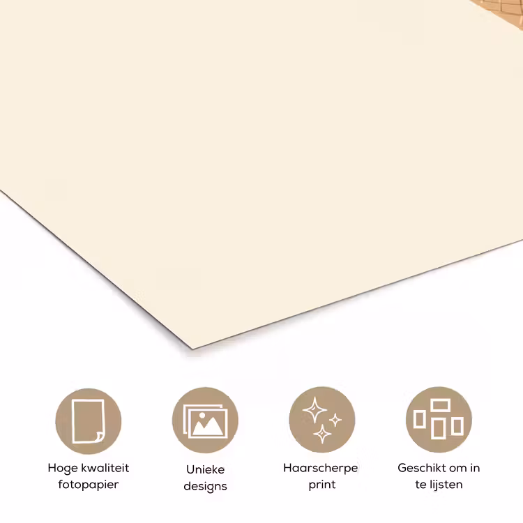 Poster - Minimalistisch - Schepijs - Hoorntje - Beige — 5