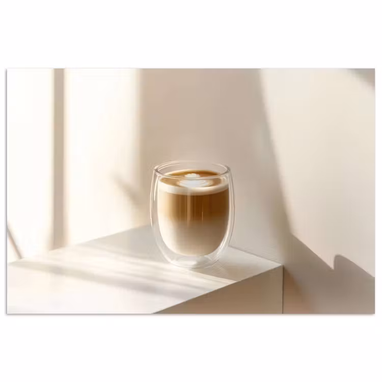 Poster - Mok - Latte - Minimalistisch - Schaduw — 1