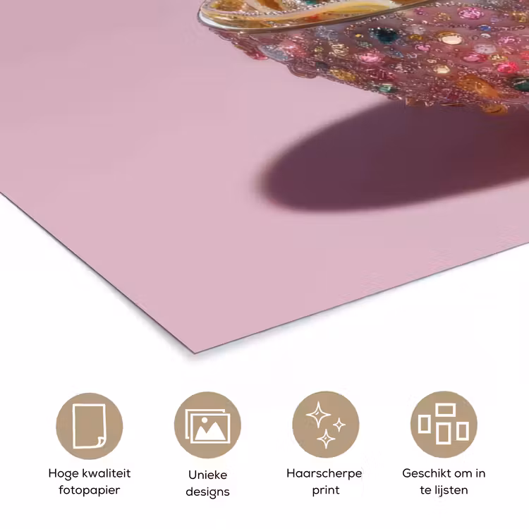 Poster - Noodles - Edelstenen - Stokjes - Roze — 5