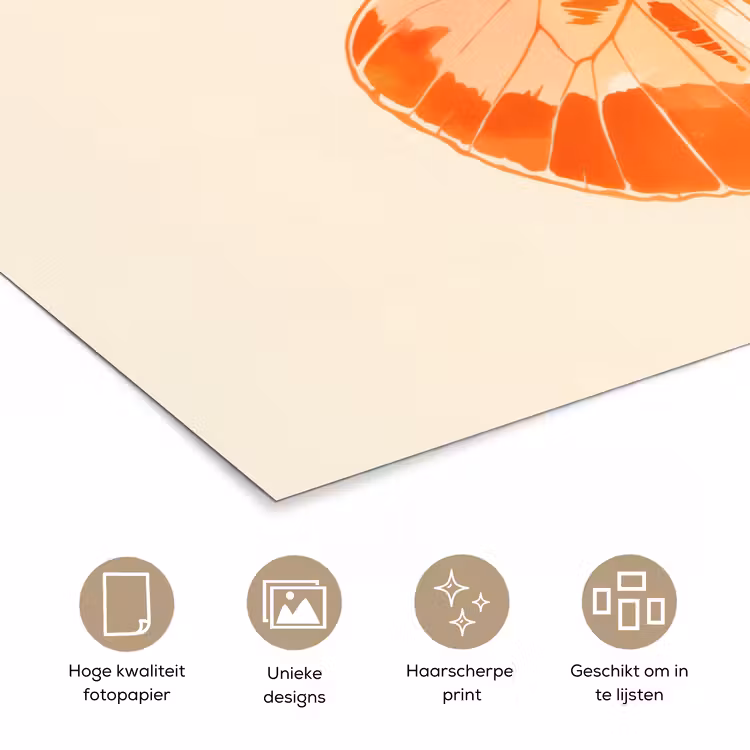 Poster - Oranje - Vlinder - Minimalistisch — 5