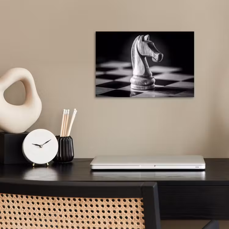 Poster - Paard - Hout - Schaalbord - Zwart — 2