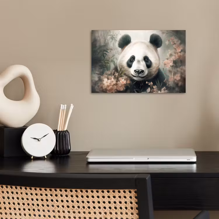 Poster - Panda - Dieren - Bloemen - Planten — 2