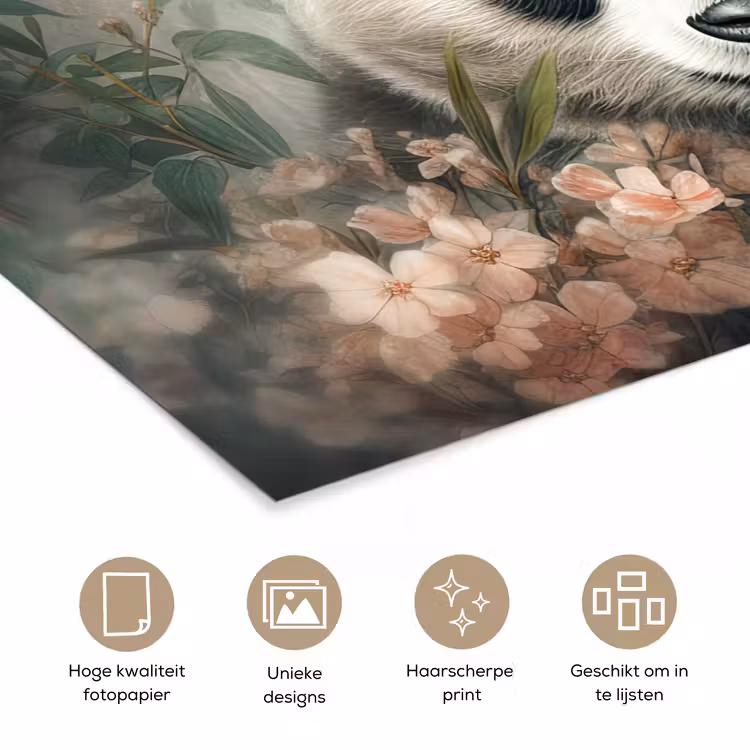 Poster - Panda - Dieren - Bloemen - Planten — 5