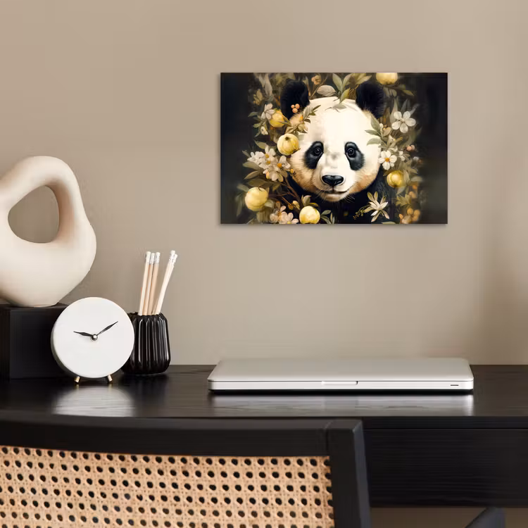 Poster - Panda - Pandabeer - Wilde dieren - Natuur - Bloemen — 2