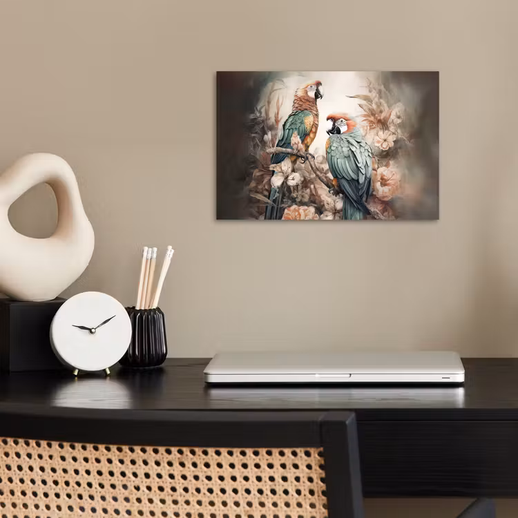 Poster - Papegaaien - Vogels - Natuur - Bloemen — 2