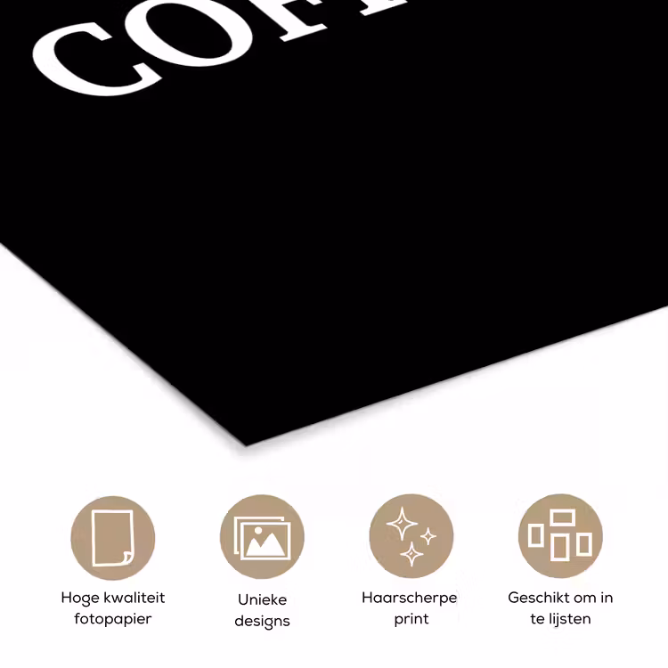 Poster - Quotes - Letters - Koffie - Zwart — 5