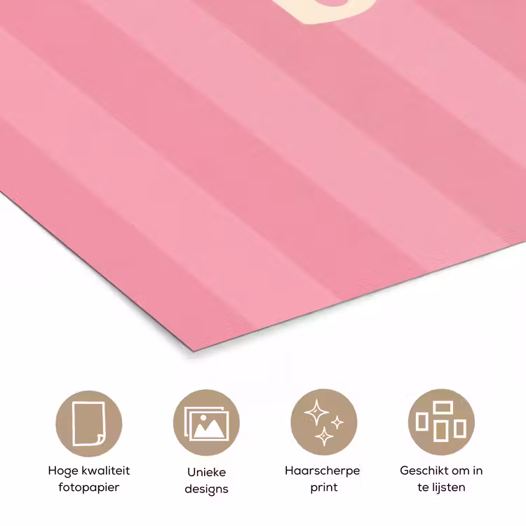 Poster - Roze - Gestreept - Belle — 5