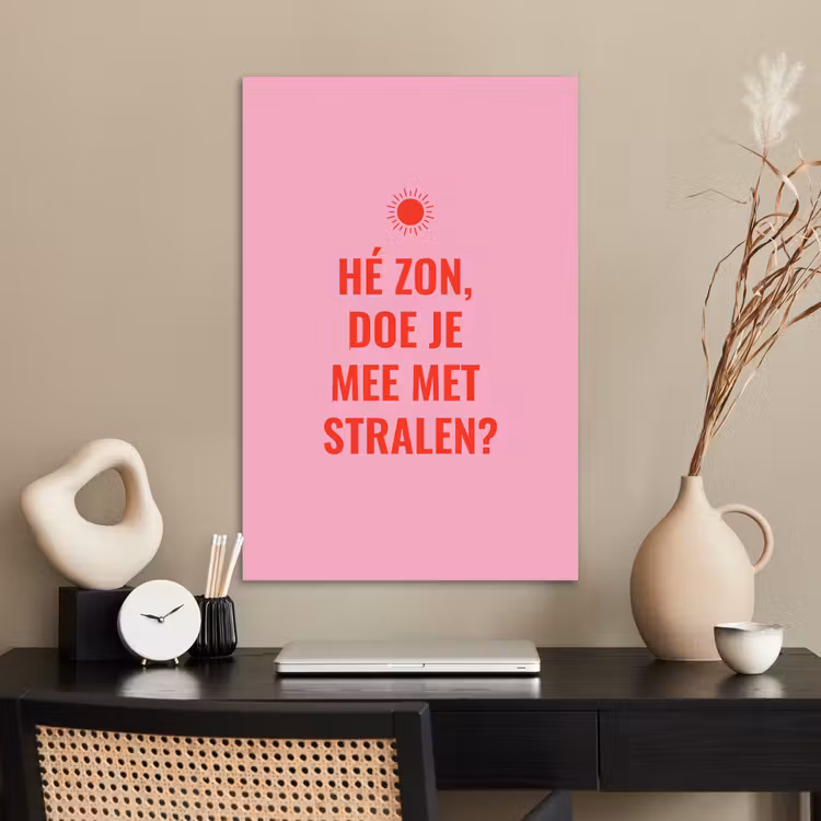 Poster - Roze - Zon - Quote — 2