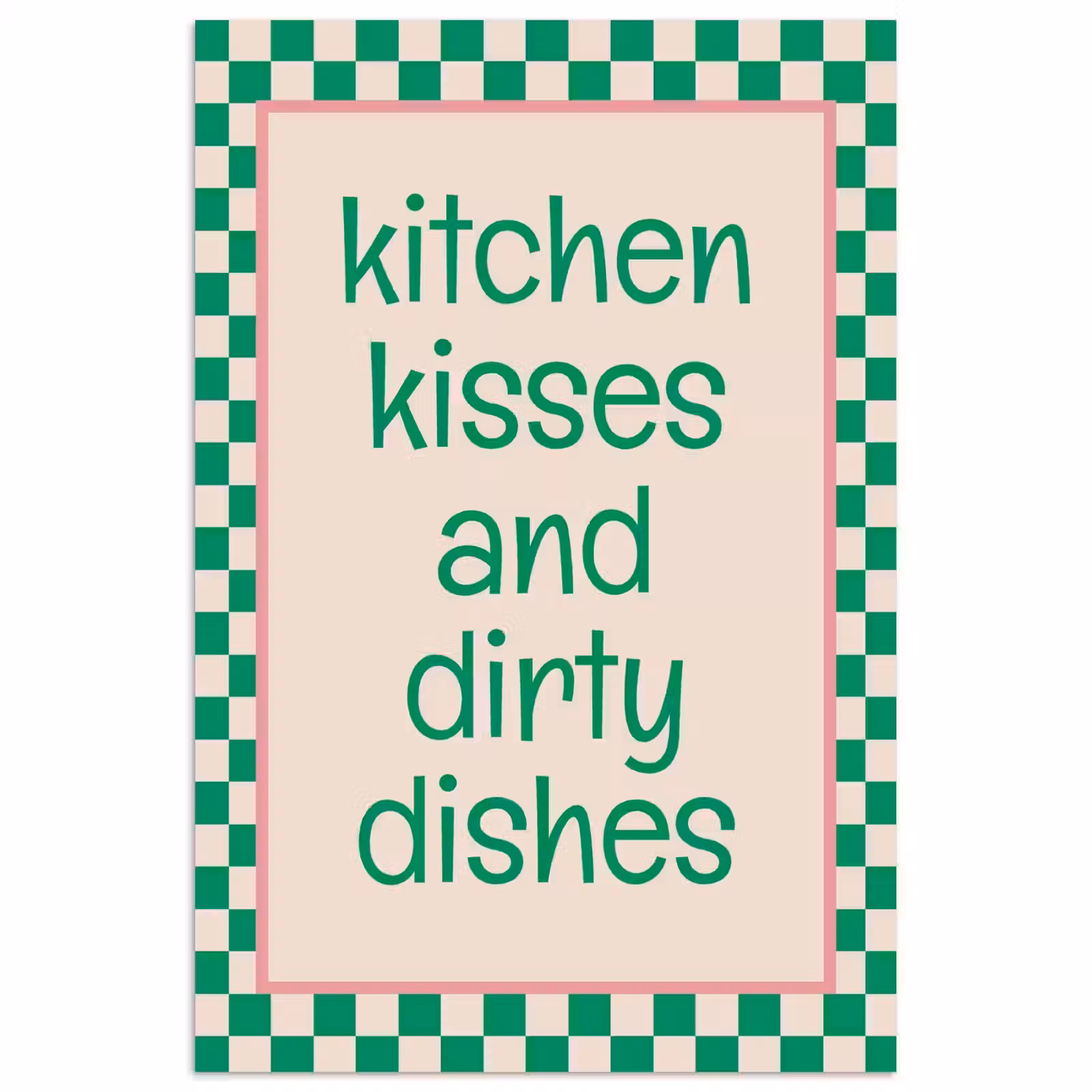 Poster - Quote - Groen - Geblokt - Keuken — 1